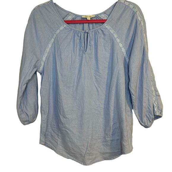 Rose and Rhyme Linen Blend Long Sleeve Top Size M - Picture 1 of 9
